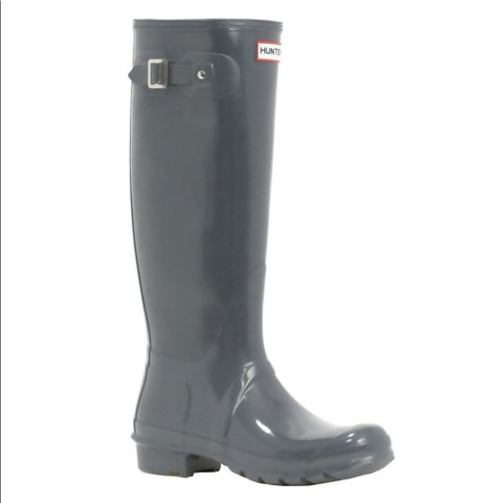 Hunter Women's Gloss Gray Tall Rain Boots